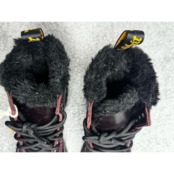 NWT Doc Martens 1460 Serena Oxblood s Boots Women's US Size 5 Faux Fur Lining - Picture 8 of 9